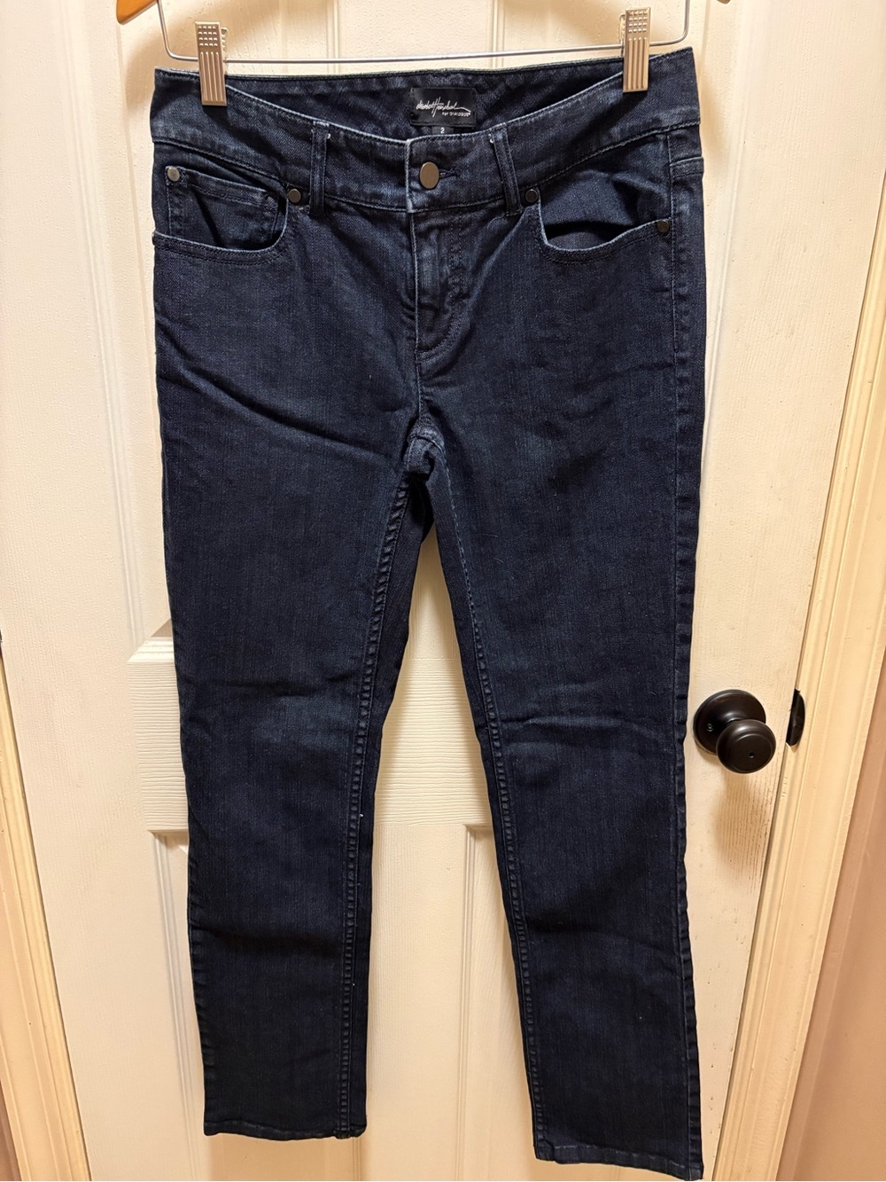 Elisabeth Hasselbeck for Dialogue Westport Dark Wash Skinny Straight Jeans Sz 2